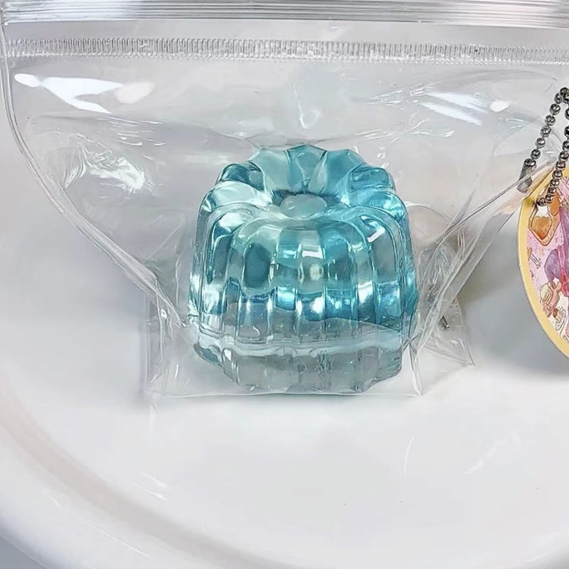 Handmade Silicone Squishy Clear Blue Pudding