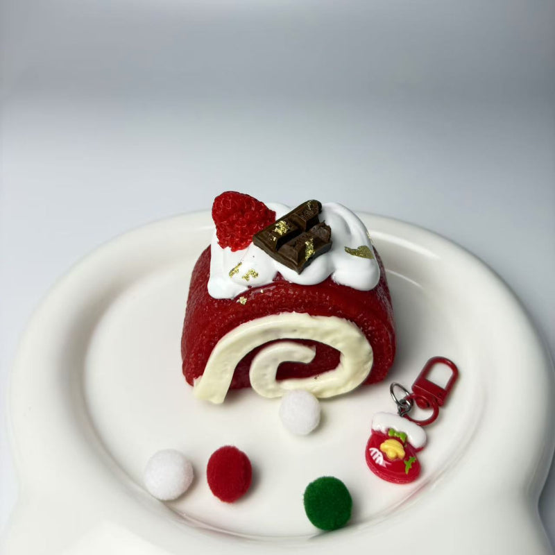 Handmade Christmas Chocolate Swiss Roll Tabab Squishy Toy