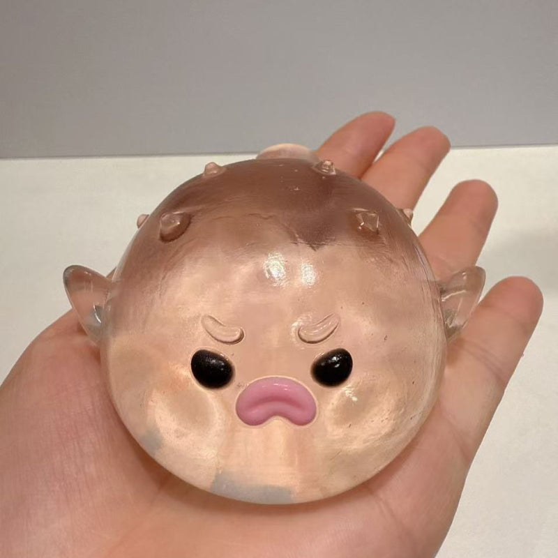 Transparent Pufferfish Taba Squishy Toy