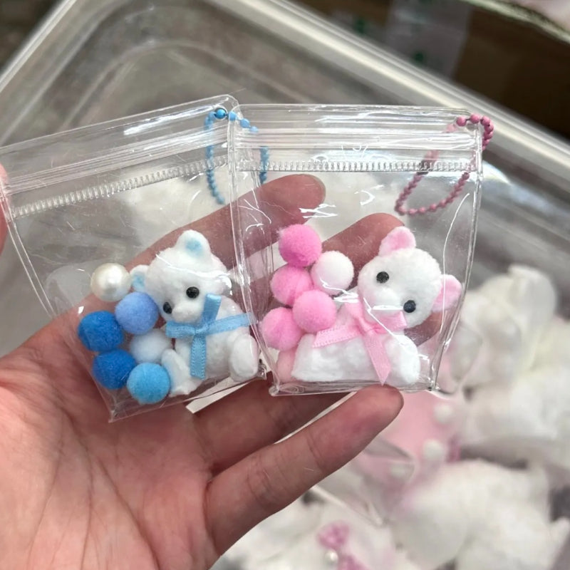 1Pcs Handmade Silicone Squishy Mini White Bear (Random Color)