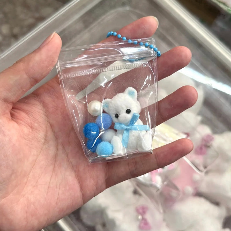 1Pcs Handmade Silicone Squishy Mini White Bear (Random Color)