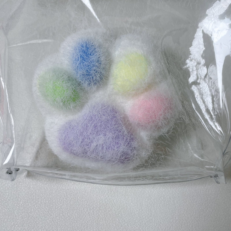 Handmade Silicone Rainbow Cat Paw without fur Stress Relief Squishy Toy
