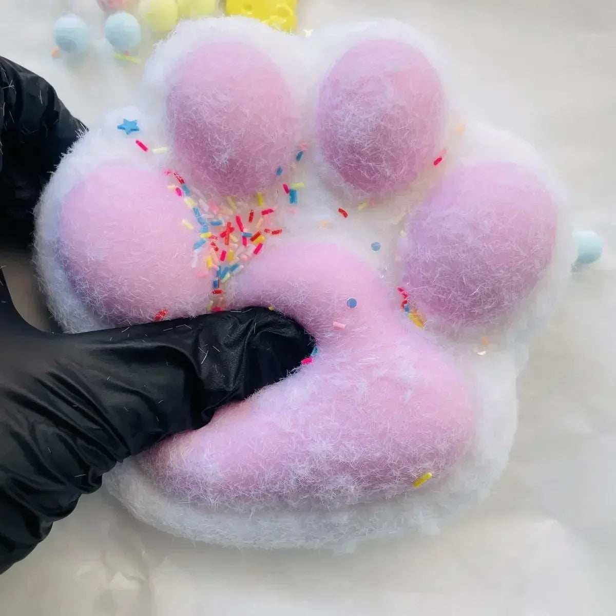 800g Super Large Flocking Ultra Soft Silicone Cat Paw Squishy Toy Handmade Toy(Color can be customized)