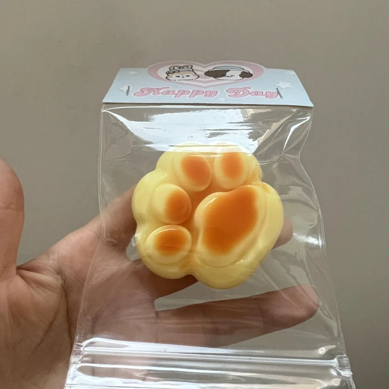Handmade Silicone Caramel Cat Paw Stress Relief Squishy Toy (Very Sticky)