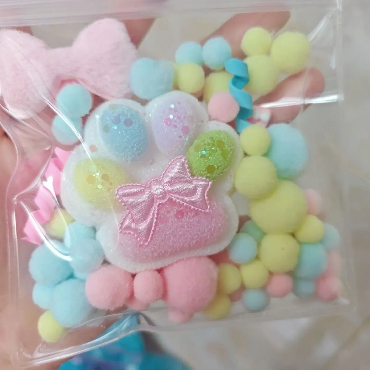 Handmade Silicone Rainbow Cat Paw Stress Relief Squishy Toy