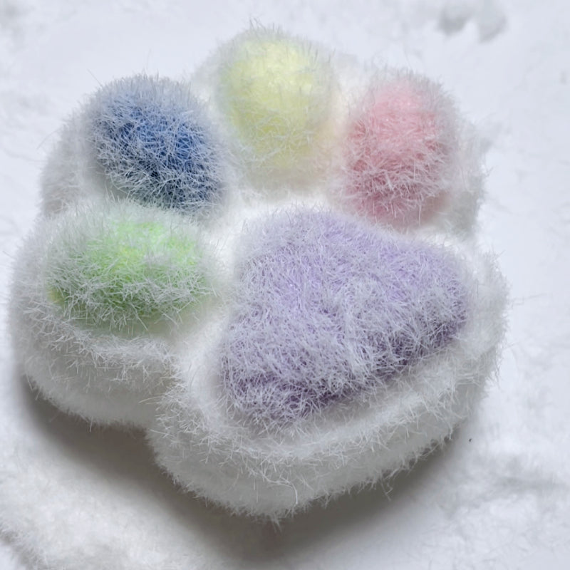 Handmade Silicone Rainbow Cat Paw without fur Stress Relief Squishy Toy