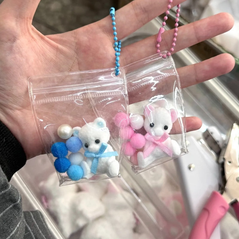 1Pcs Handmade Silicone Squishy Mini White Bear (Random Color)