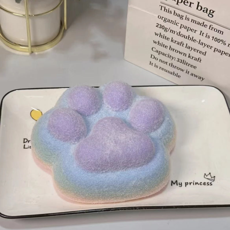 800g Super Large Flocking Ultra Soft Silicone Cat Paw Squishy Toy Handmade Toy(Color can be customized)