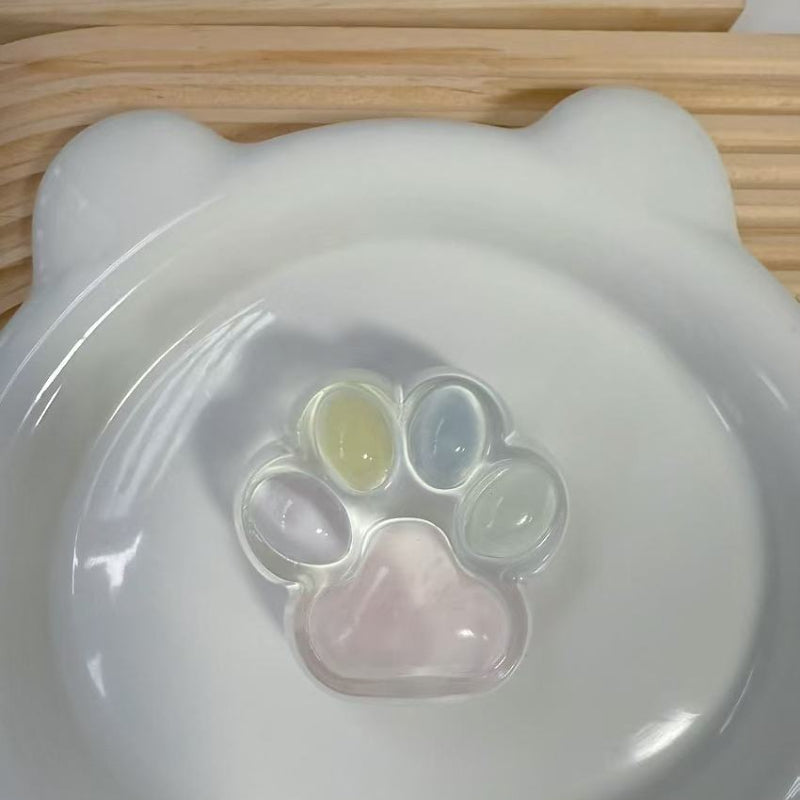 Handmade Silicone Clear Pink Cat's Paw Stress Relief Squishy Toy