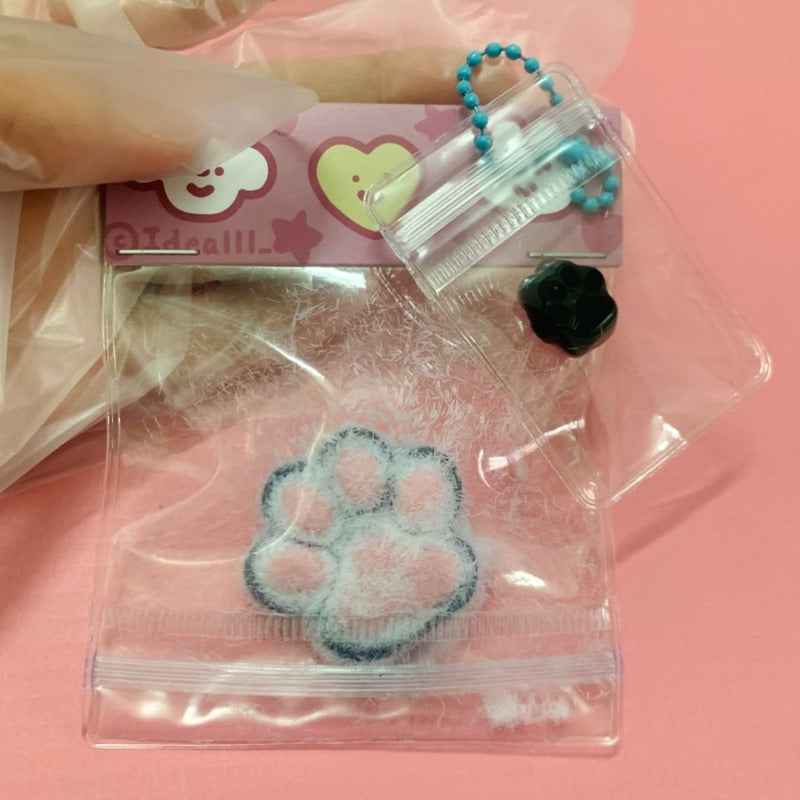 Handmade Silicone Mini Cat's Paw with fur Stress Relief Squishy Toy