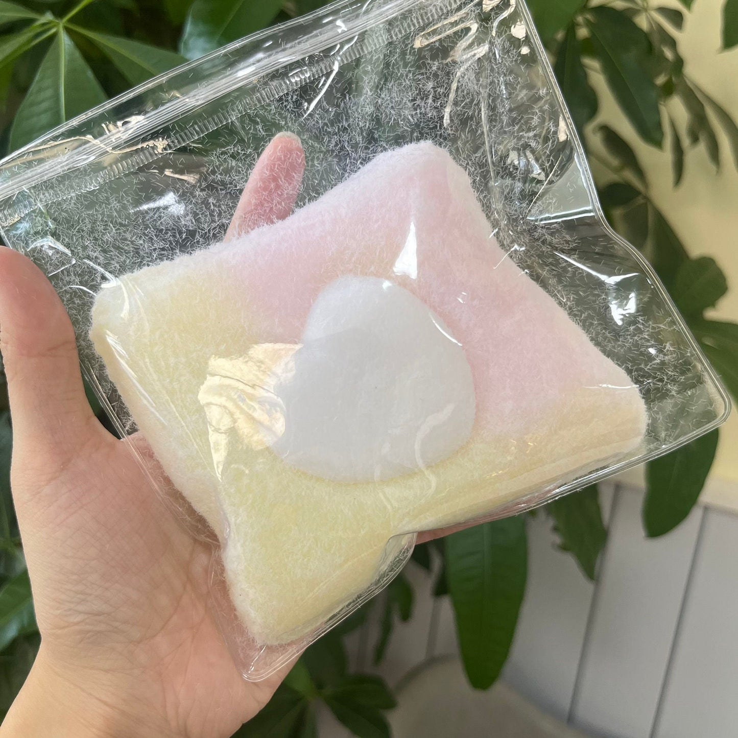 Lovely Love Pillow with fur Pinch Squishy Toy Handmade