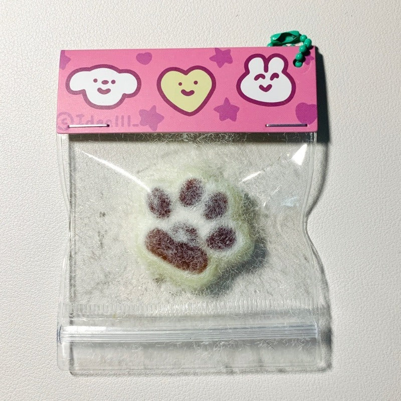Handmade Silicone Mini Cat's Paw with fur Stress Relief Squishy Toy