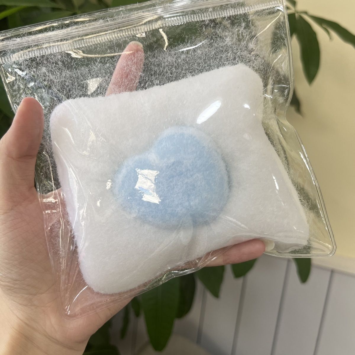 Lovely Love Pillow with fur Pinch Squishy Toy Handmade