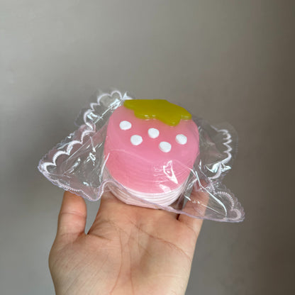 Clear Strawberry Squishy Toy
