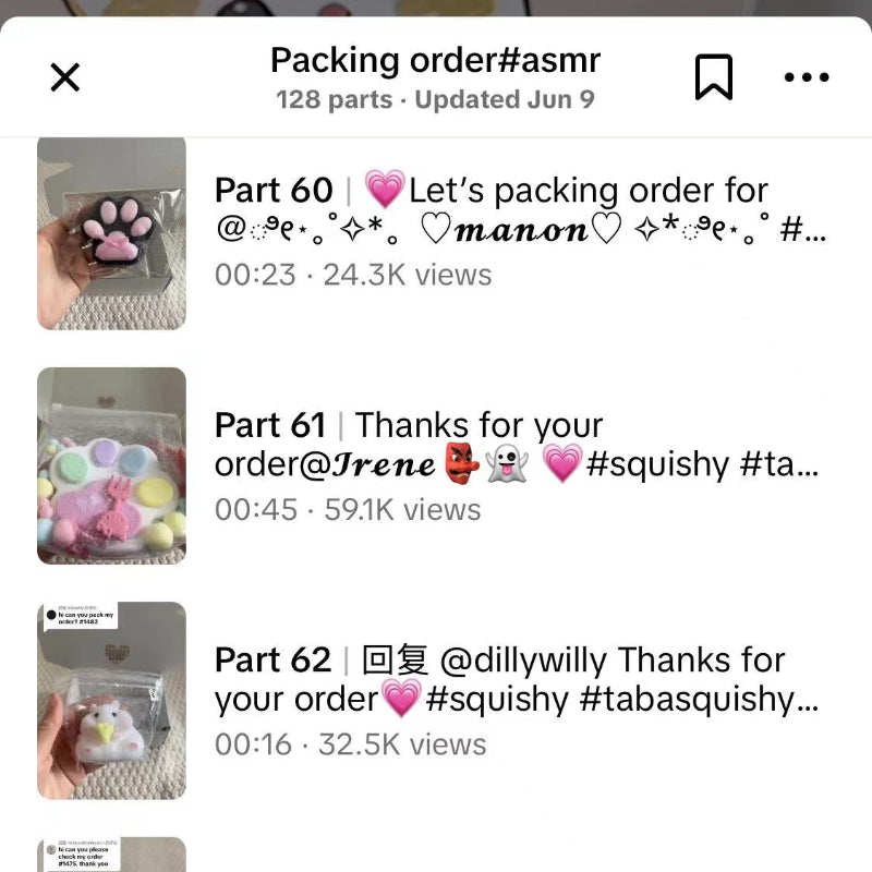 Packing order in Tiktok