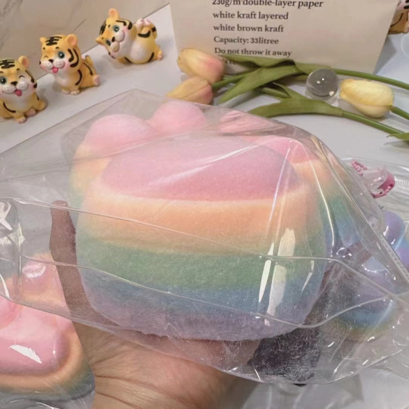 800g Handmade Silicone Squishy  Super HugeCat‘s Paw (Rainbow Color)