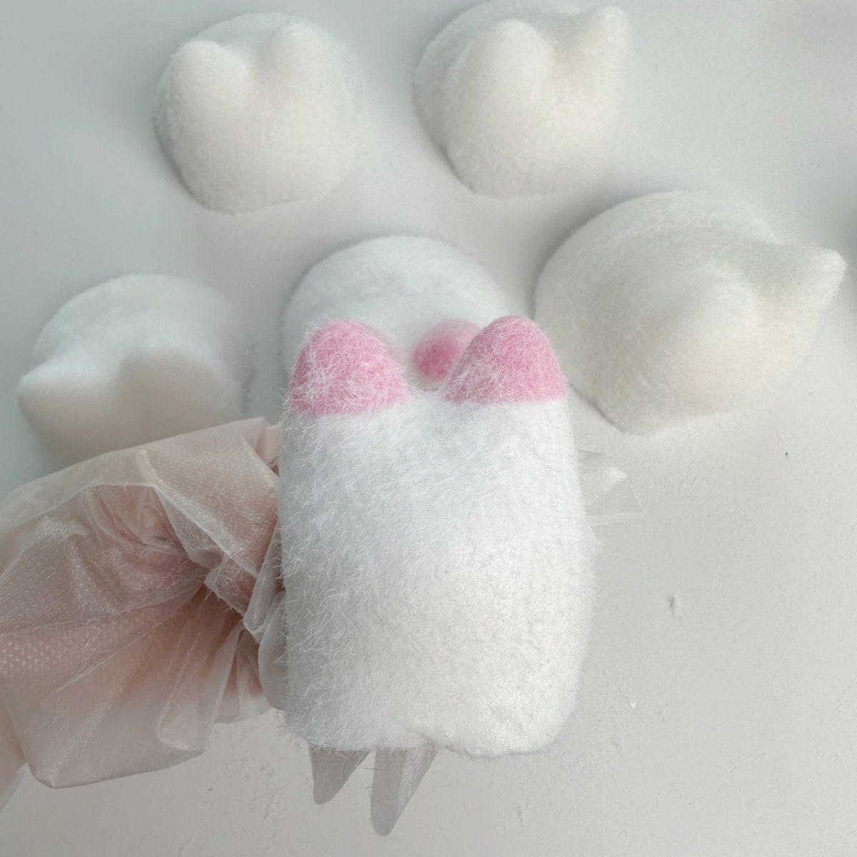 Handmade Silicone Kitty with Fur Stress Relief Squeeze Toy