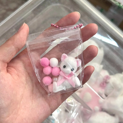 Handmade Silicone Squishy Mini White Bear (Random Color)