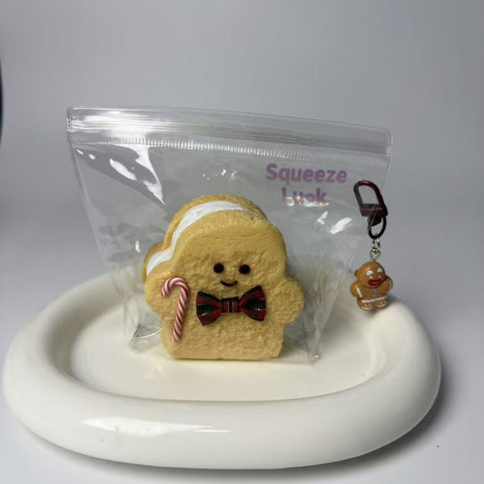 Handmade Christmas Three-Layer Gingerbread Man Taba Tabab Squishy Toy