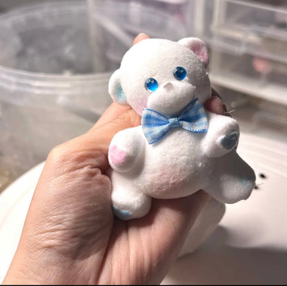 Handmade Silicone Squishy  White Bear