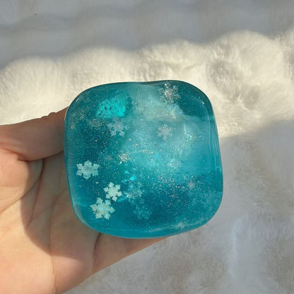 Blue Snowflake Jelly Stress Ball