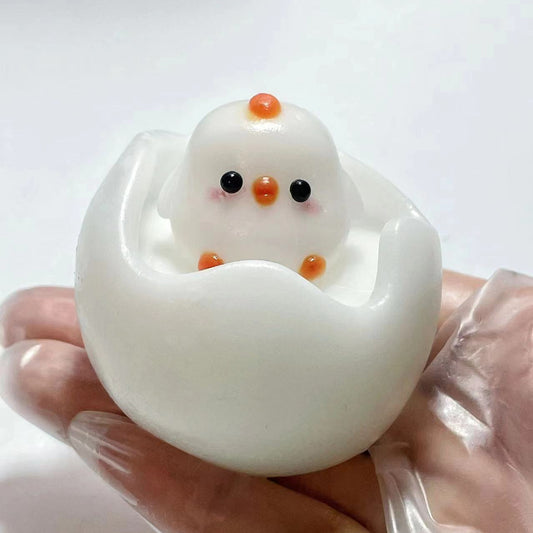 Handmade Silicone Squishy  Chick with Eggshell