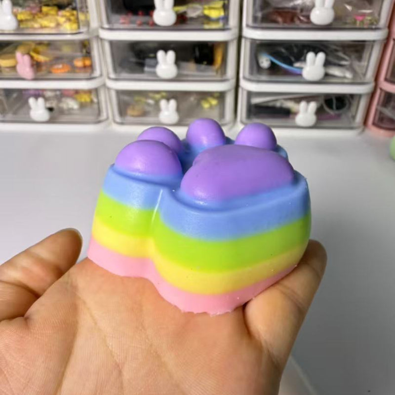 110g Handmade Silicone Squishy Rainbow Cat's Paw