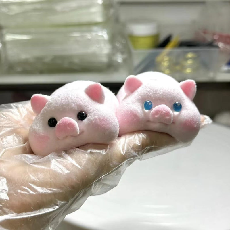 Handmade Silicone Squishy Pig Lying Down