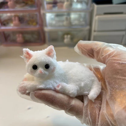 Handmade Silicone Squishy White Cat