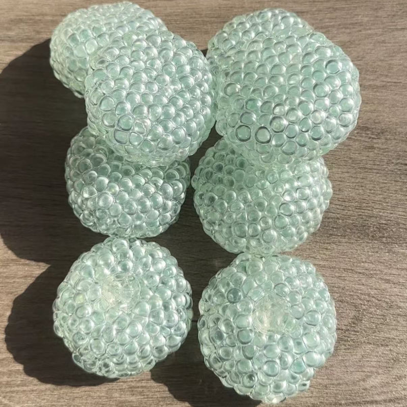 Handmade Green Glass Stress Relief Balls  ( Includes plastic tip syringe)