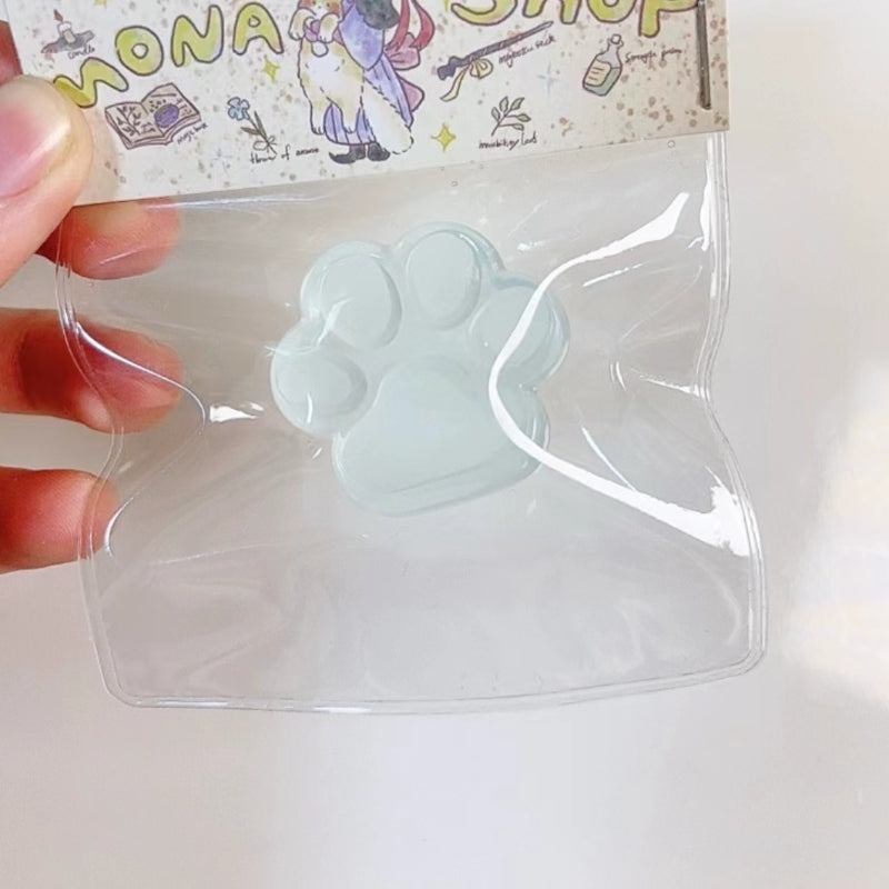 Handmade Silicone Small  Clear Cat's Paw Stress Relief Squishy Toy