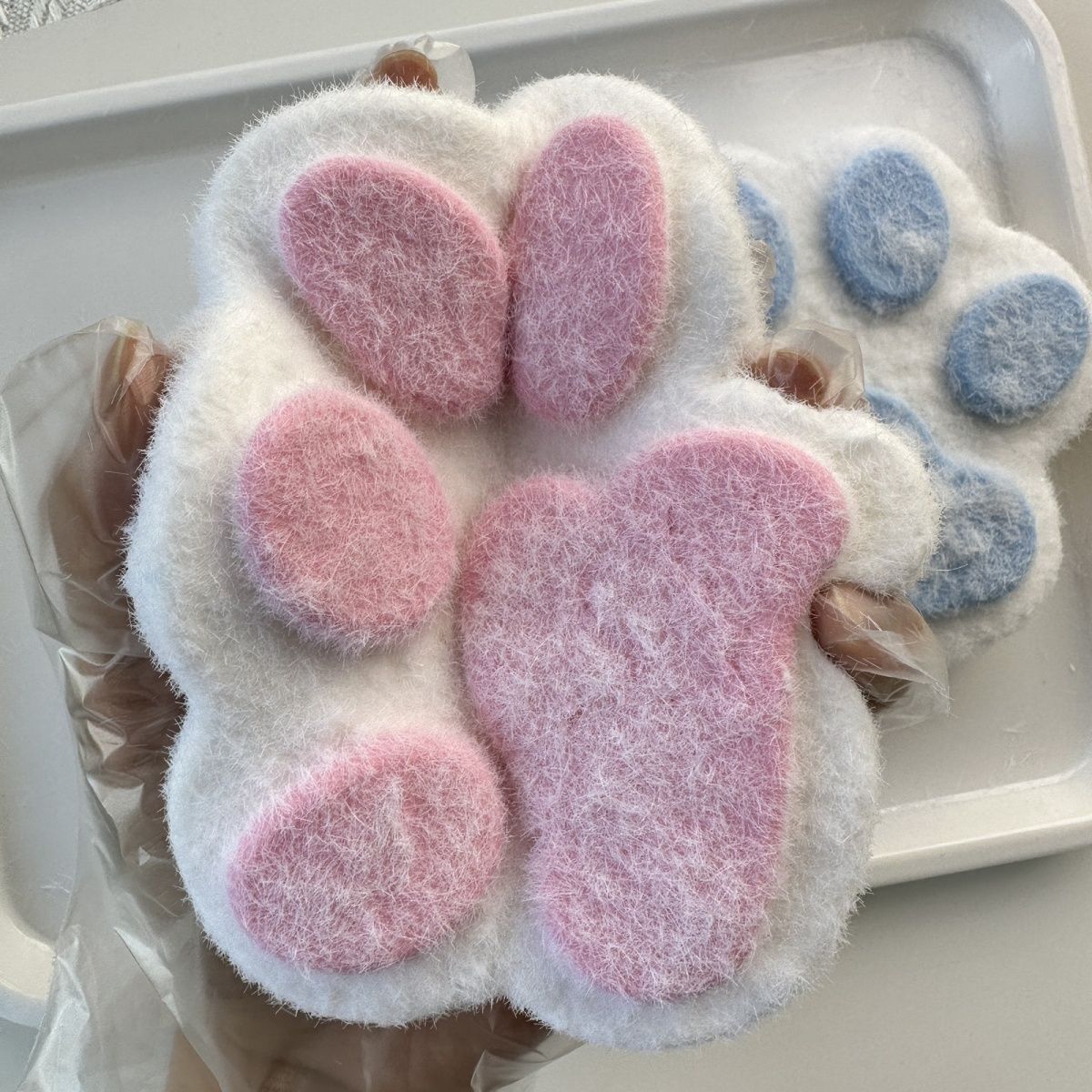 400g Hademade Large Flocking Soft Silicone Cat Paw Squishy Toy Christmas Gift