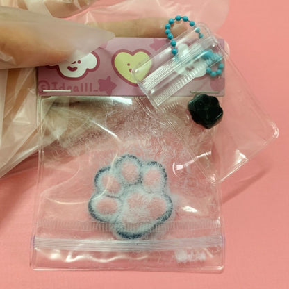 Handmade  Silicone Mini Cat's Paw with fur Stress Relief Squishy Toy